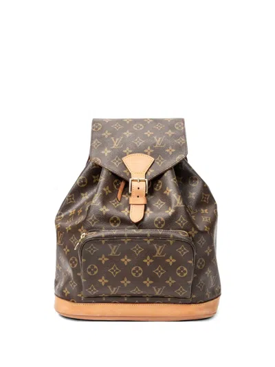 Pre-owned Louis Vuitton Gm Montsouris Backpack In Brown