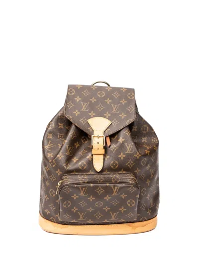 Pre-owned Louis Vuitton Gm Montsouris Monogram Backpack In Brown