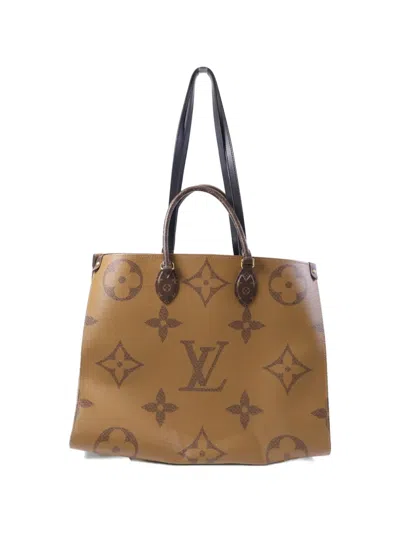 Pre-owned Louis Vuitton Gm On The Go Monogram Tote Bag In Brown