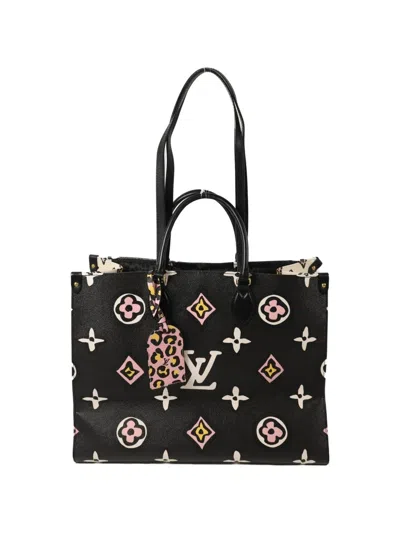 Pre-owned Louis Vuitton Gm Onthego Monogram Giant Tote Bag In Black