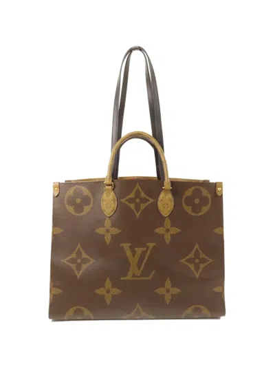 Pre-owned Louis Vuitton Gm Onthego Monogram Giant Tote Bag In Brown