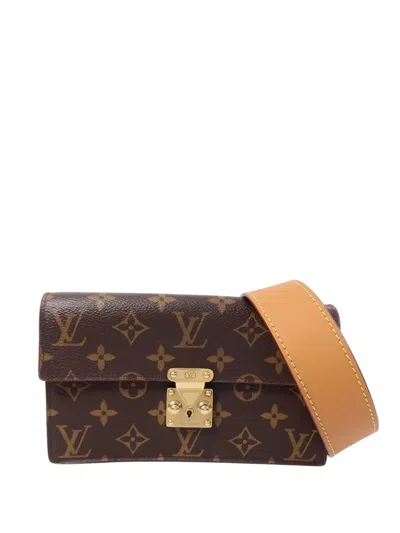 Pre-owned Louis Vuitton Gm S-lock Belt Monogram-pattern Belt Bag In Brown