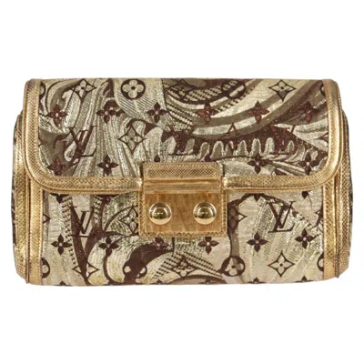 Pre-owned Louis Vuitton Gold Canvas Clutch Bag ()