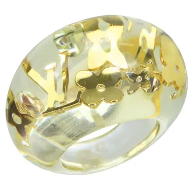 Pre-owned Louis Vuitton Gold Clear Plastic Band Ring () In Gold, Clear
