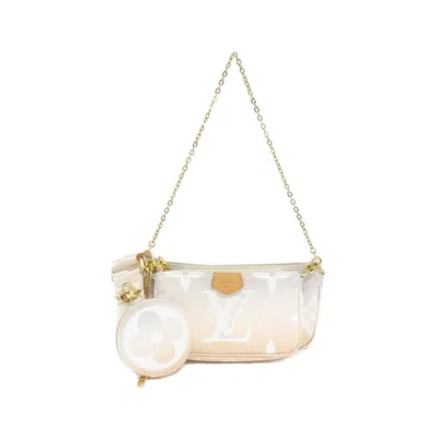 Pre-owned Louis Vuitton Gold Coated Canvas Pochette Shoulder Bag ()