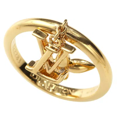 Pre-owned Louis Vuitton Gold Gold Plating Rhinestone Band Ring ()