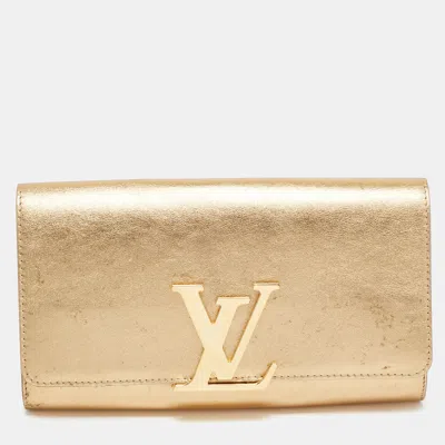 Pre-owned Louis Vuitton Gold Leather Louise Clutch