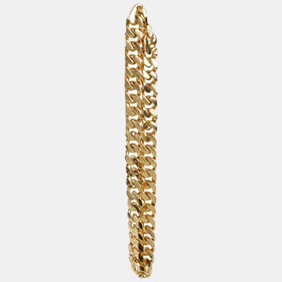 Pre-owned Louis Vuitton Gold Lv Chain Link Necklace