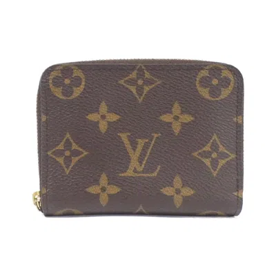 Pre-owned Louis Vuitton Gold Marron Coated Canvas Coin Purse/coin Case ()