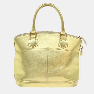Pre-owned Louis Vuitton Gold Metallic Leather Lockit Tote Bag