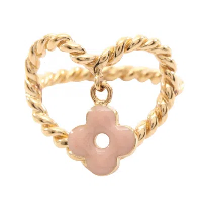 Pre-owned Louis Vuitton Gold Pink Gold Plating Band Ring () In Gold, Pink