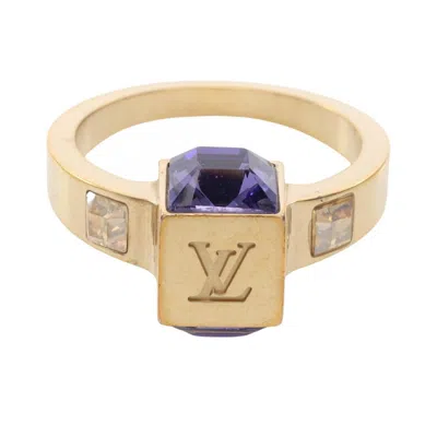Pre-owned Louis Vuitton Gold Purple Gold Plating Band Ring ()