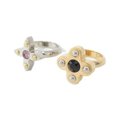 Pre-owned Louis Vuitton Gold Silver Band Ring () In Gold, Silver