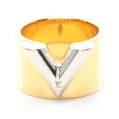 Pre-owned Louis Vuitton Gold Silver Gold Plating Stainless Steel Band Ring () In Multi