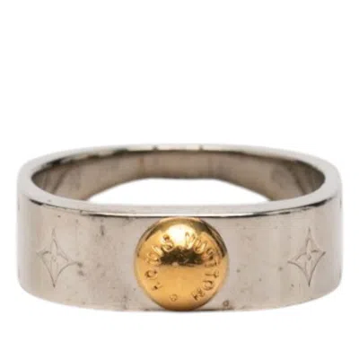Pre-owned Louis Vuitton Gold Silver Metal Band Ring () In Gold, Silver
