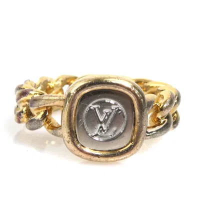 Pre-owned Louis Vuitton Gold Silver Metal Band Ring () In Gold, Silver