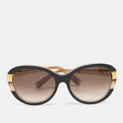 Pre-owned Louis Vuitton Gold Tone/ Brown Gradient Z0487w Petit Soupcon Cat Eye Sunglasses