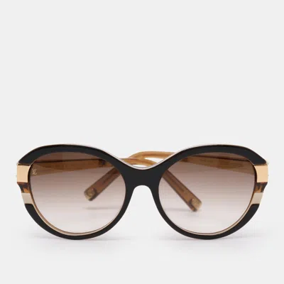 Pre-owned Louis Vuitton Gold Tone/ Brown Gradient Z0487w Petit Soupcon Cat Eye Sunglasses