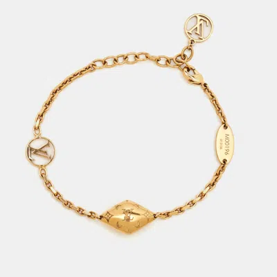 Pre-owned Louis Vuitton Gold Tone Malletage Supple Bracelet