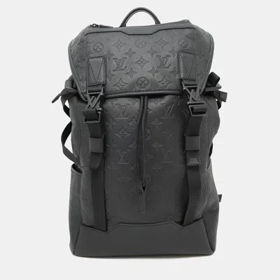 Pre-owned Louis Vuitton Good Away Black Monogram Shadow Leather Backpack