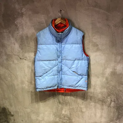 Pre-owned Louis Vuitton Goose Downfill Puffer Vest In Light Blue/orange
