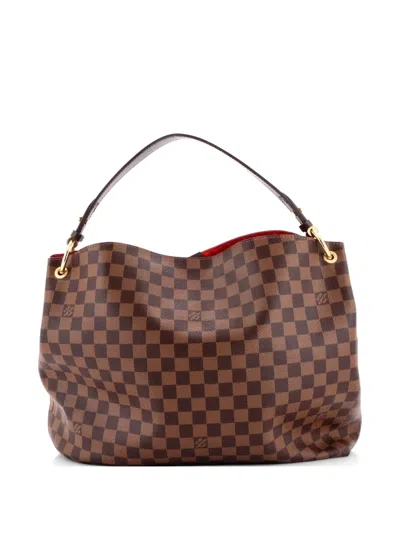Pre-owned Louis Vuitton Graceful Handbag Damier Mm Hobo Bag In Brown