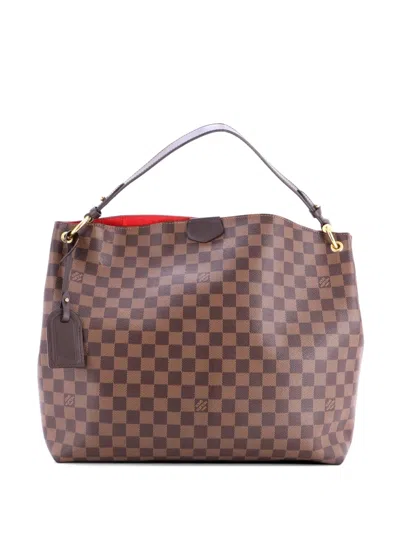 Pre-owned Louis Vuitton Graceful Handbag Damier Mm Hobo Bag In Brown