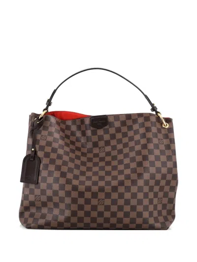 Pre-owned Louis Vuitton Graceful Handbag Damier Mm Hobo Bag In Brown