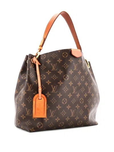 Pre-owned Louis Vuitton Graceful Handbag Monogram Canvas Pm Hobo Bag In Brown