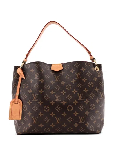 Pre-owned Louis Vuitton Graceful Handbag Monogram Canvas Pm Hobo Bag In Brown