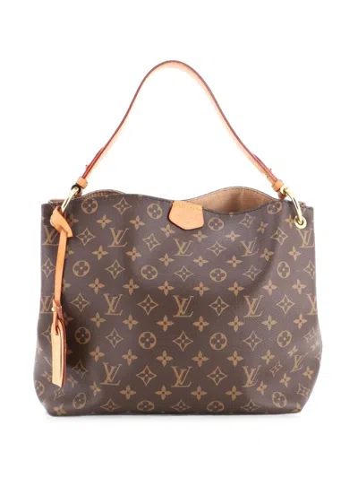 Pre-owned Louis Vuitton Graceful Handbag Monogram Canvas Pm Hobo Bag In Brown
