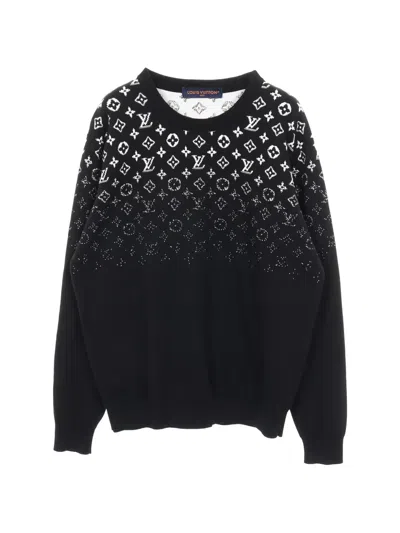 Pre-owned Louis Vuitton Gradient Knit Crew-neck Sweatshirt In Black