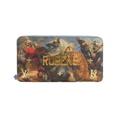 Pre-owned Louis Vuitton Grand Blue Coated Canvas Long Wallet (bi-fold) ()