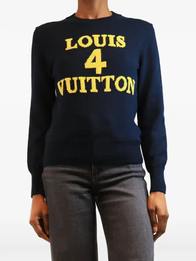 Pre-owned Louis Vuitton Graphic Logo Sweater In Blue