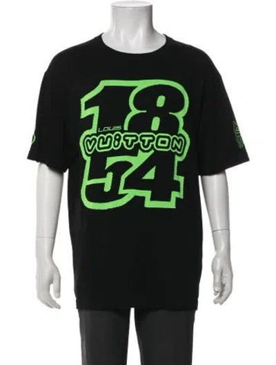 Pre-owned Louis Vuitton Graphic Print Crew Neck T-shirt In Black