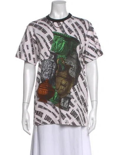 Pre-owned Louis Vuitton Graphic Print Crew Neck T-shirt In Neutral