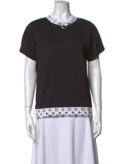 Pre-owned Louis Vuitton Graphic Print Crew Neck T-shirt W/ Tags In Black