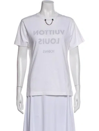 Pre-owned Louis Vuitton Graphic Print Crew Neck T-shirt In White