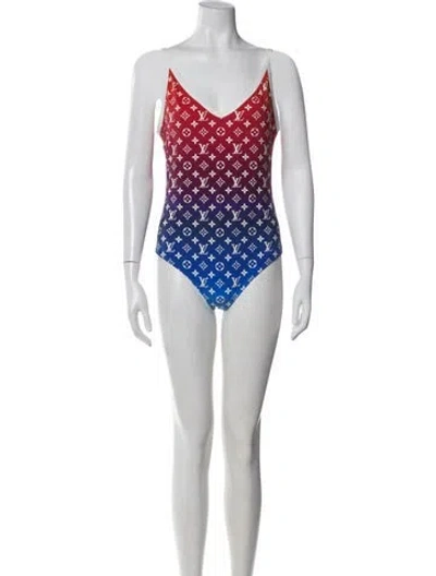 Pre-owned Louis Vuitton Graphic Print One-piece In White