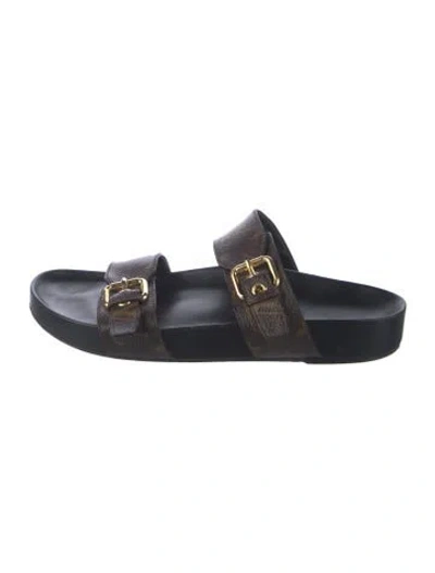 Pre-owned Louis Vuitton Graphic Print Slides In Blue