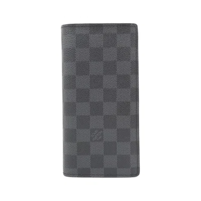 Pre-owned Louis Vuitton Graphite Coated Canvas Long Wallet (bi-fold) () In Gray