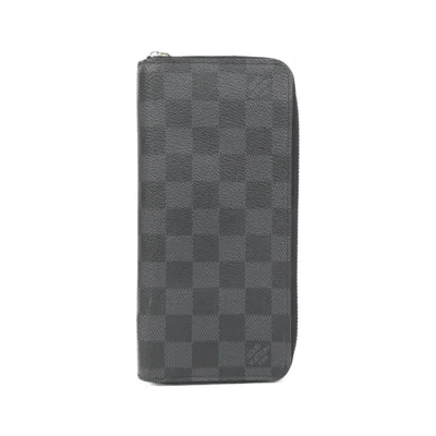 Pre-owned Louis Vuitton Graphite Coated Canvas Long Wallet (bi-fold) () In Gray