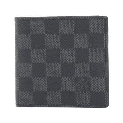 Pre-owned Louis Vuitton Graphite Coated Canvas Wallet (bi-fold) () In Gray