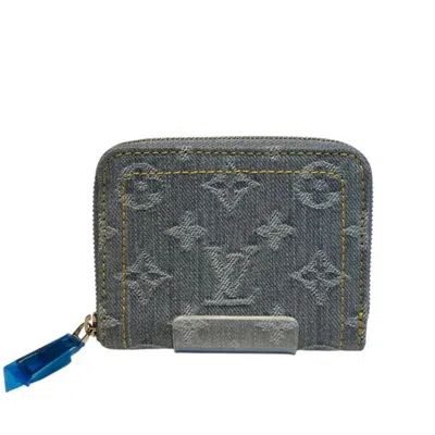 Pre-owned Louis Vuitton Gray Denim Coin Purse/coin Case ()