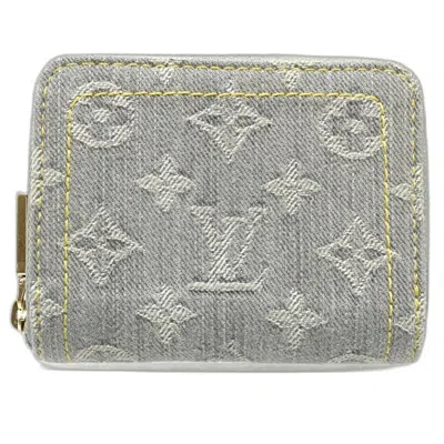 Pre-owned Louis Vuitton Gray Denim Coin Purse/coin Case ()