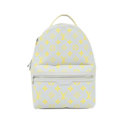 Pre-owned Louis Vuitton Gray Jaune Coated Canvas Backpack ()