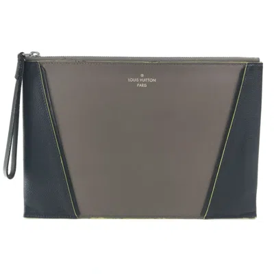 Pre-owned Louis Vuitton Gray Leather Clutch Bag ()