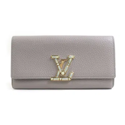 Pre-owned Louis Vuitton Gray Leather Coin Purse/coin Case ()