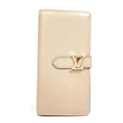 Pre-owned Louis Vuitton Gray Leather Long Wallet (bi-fold) ()