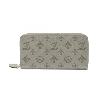 Pre-owned Louis Vuitton Gray Leather Long Wallet (bi-fold) ()